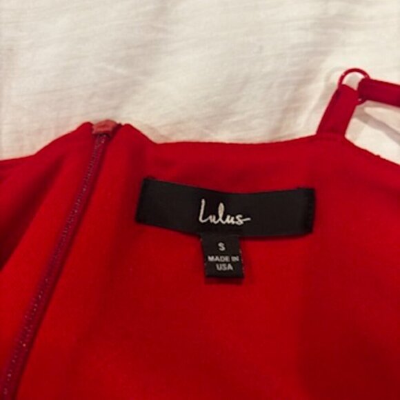 Lulus Red Ruffled Mini Dress  | Women's Size Small - Picture 8 of 8